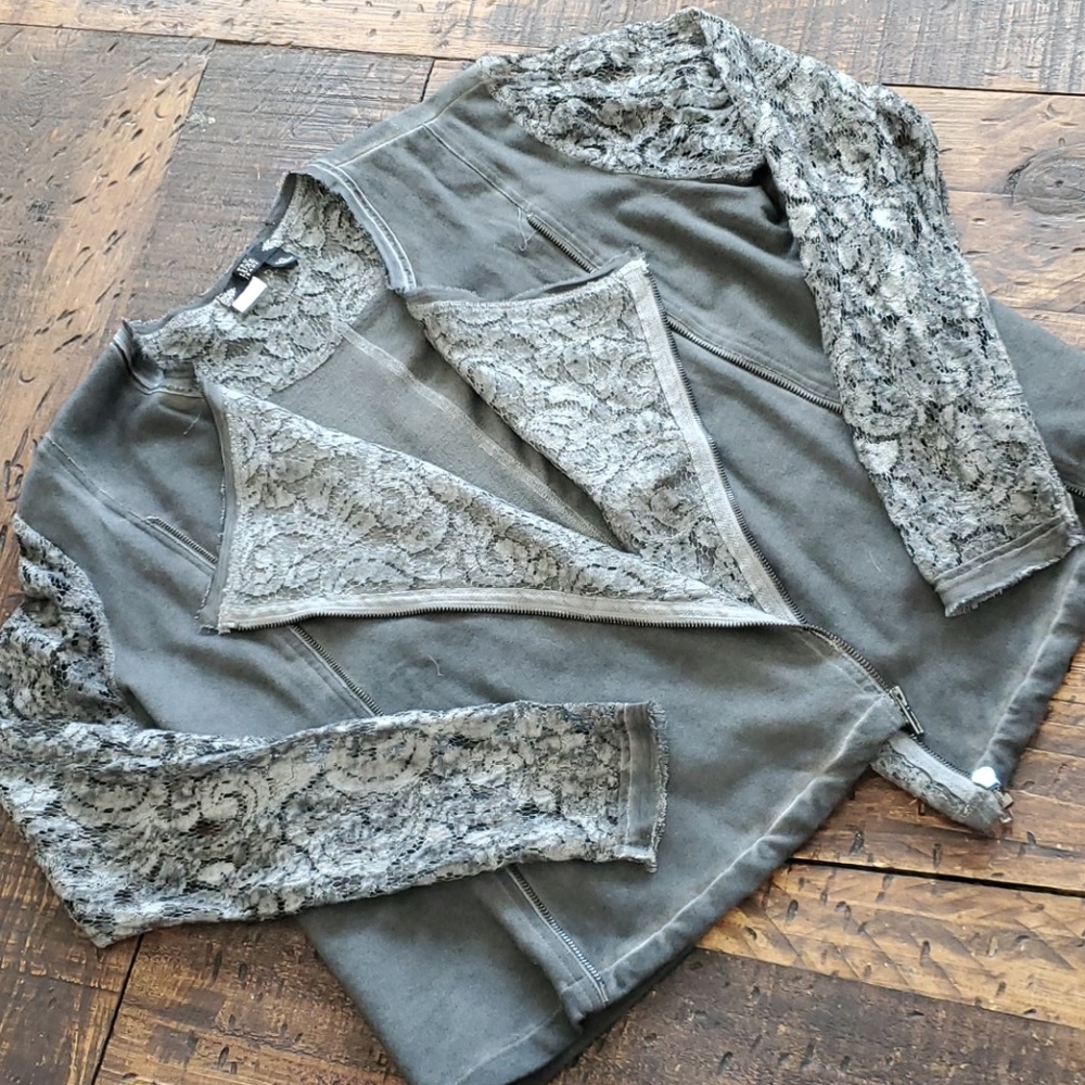 Lace and cotton jacket